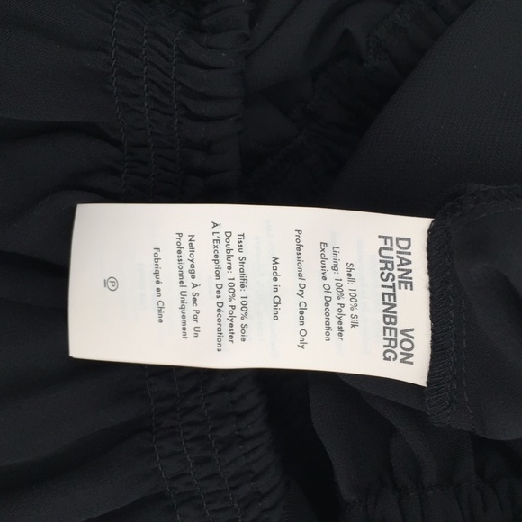 DVF Diane von Furstenberg Haven black silk sheer ruffle chiffon dress new S 4 6 - Picture 6 of 6